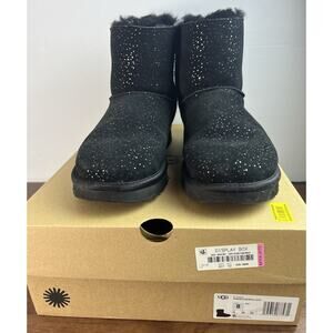 UGG Women's Bailey Bow Metallic Spots Boots Black Size 8